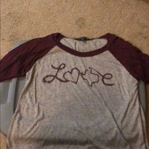Maroon baseball tee
